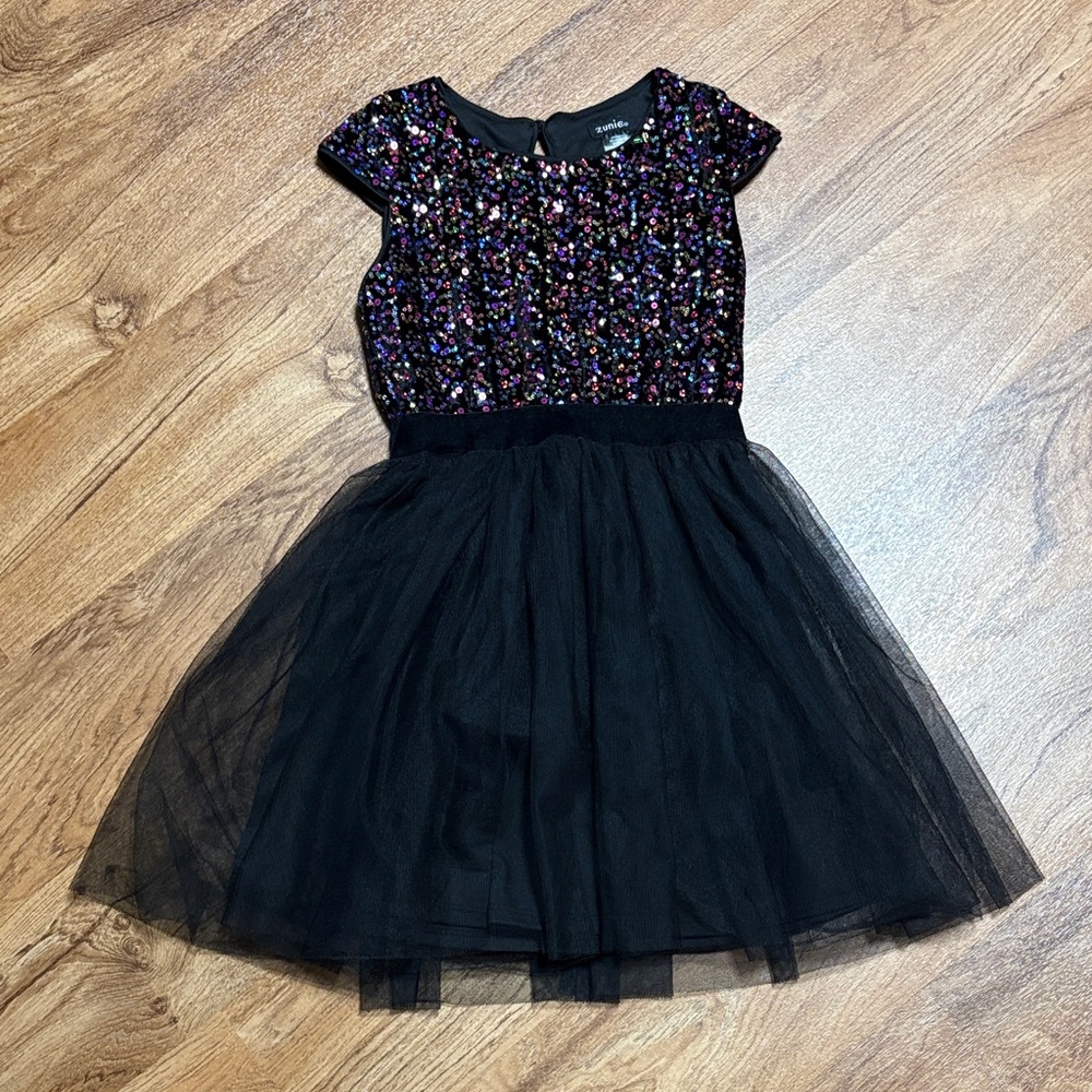 Child’s size 7 Black Sequin Tulle Dress
